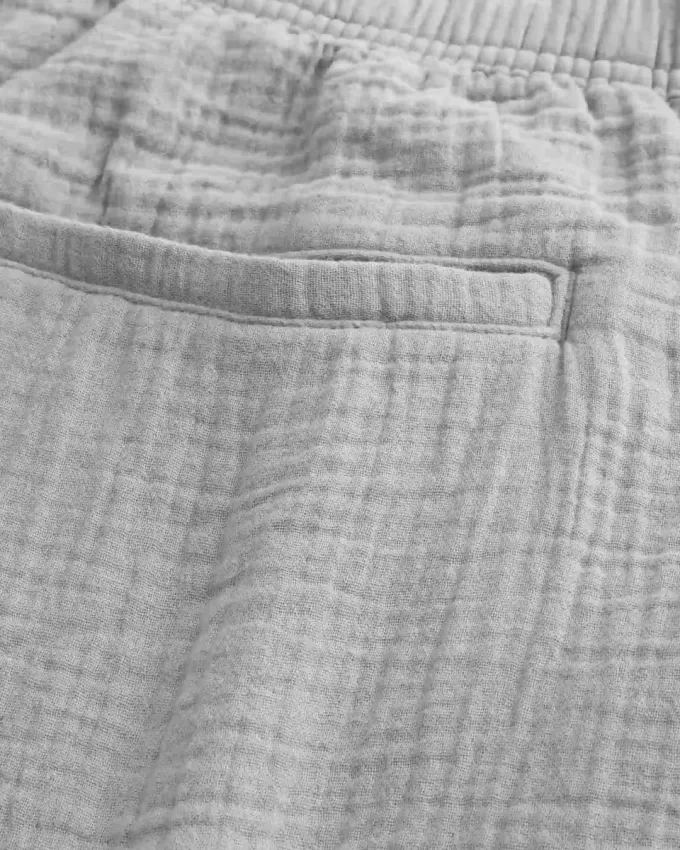 Above-the-Knee Crinkle Cotton Shorts