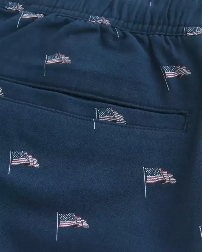 Above-the-Knee Linen-Blend Pattern Shorts Above-the-Knee Linen-Blend Pattern Shorts