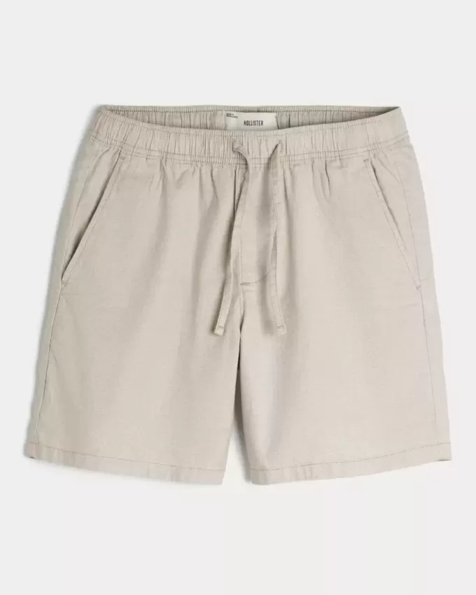 Above-the-Knee Linen-Blend Shorts