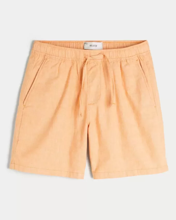 Above-the-Knee Linen-Blend Shorts