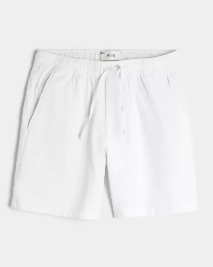 Above-the-Knee Linen-Blend Shorts Above-the-Knee Linen-Blend Shorts