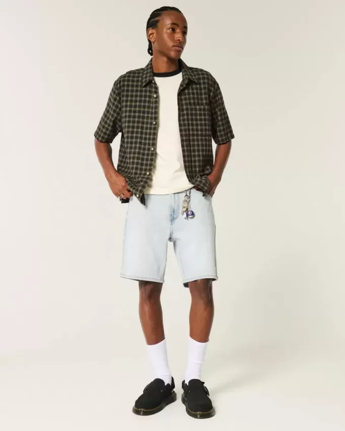 Above-the-Knee Loose Denim Shorts