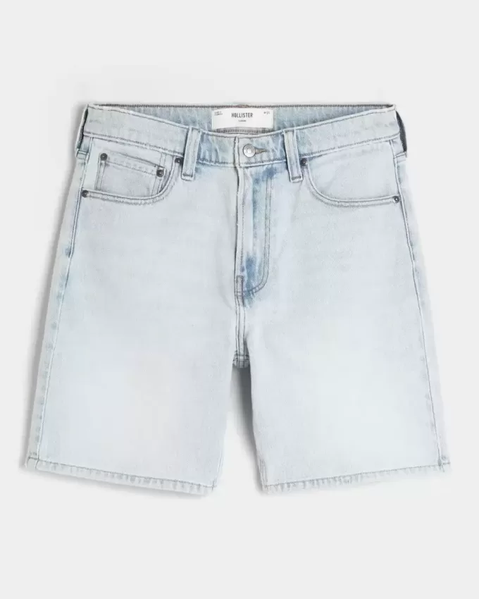 Above-the-Knee Loose Denim Shorts