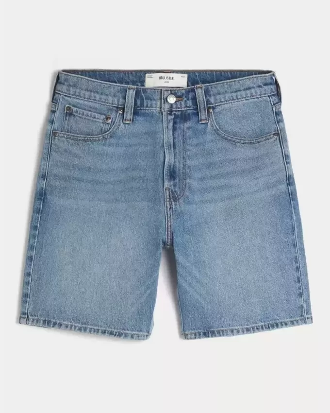 Above-the-Knee Loose Denim Shorts