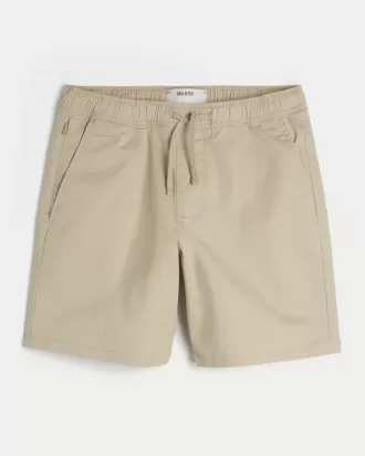 Above-the-Knee Twill Pull-On Shorts