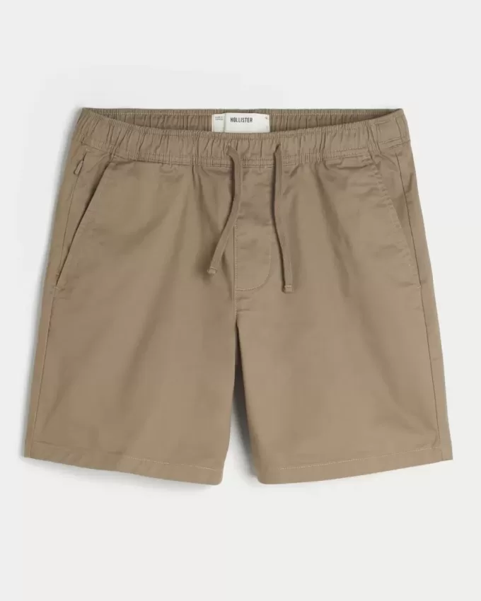 Above-the-Knee Twill Pull-On Shorts Above-the-Knee Twill Pull-On Shorts