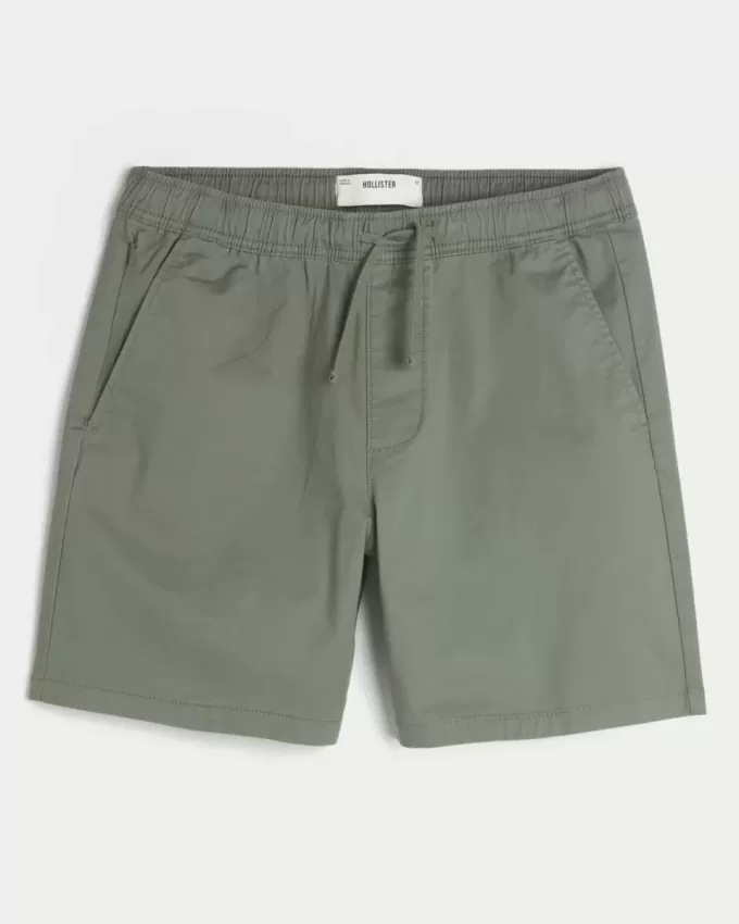 Above-the-Knee Twill Pull-On Shorts Above-the-Knee Twill Pull-On Shorts
