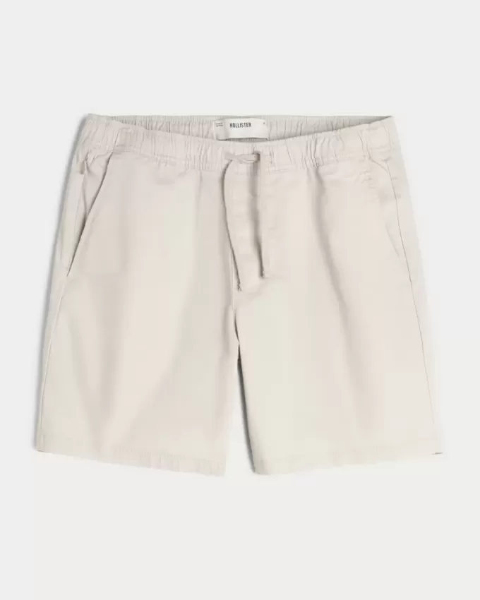 Above-the-Knee Twill Pull-On Shorts Above-the-Knee Twill Pull-On Shorts