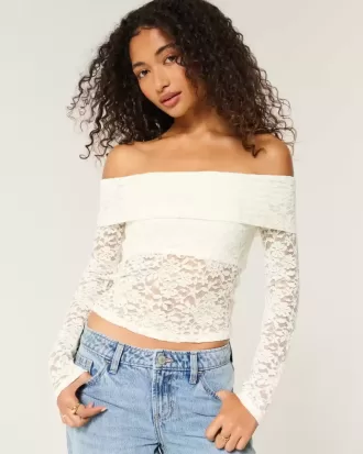 All-Over Lace Off-the-Shoulder Top