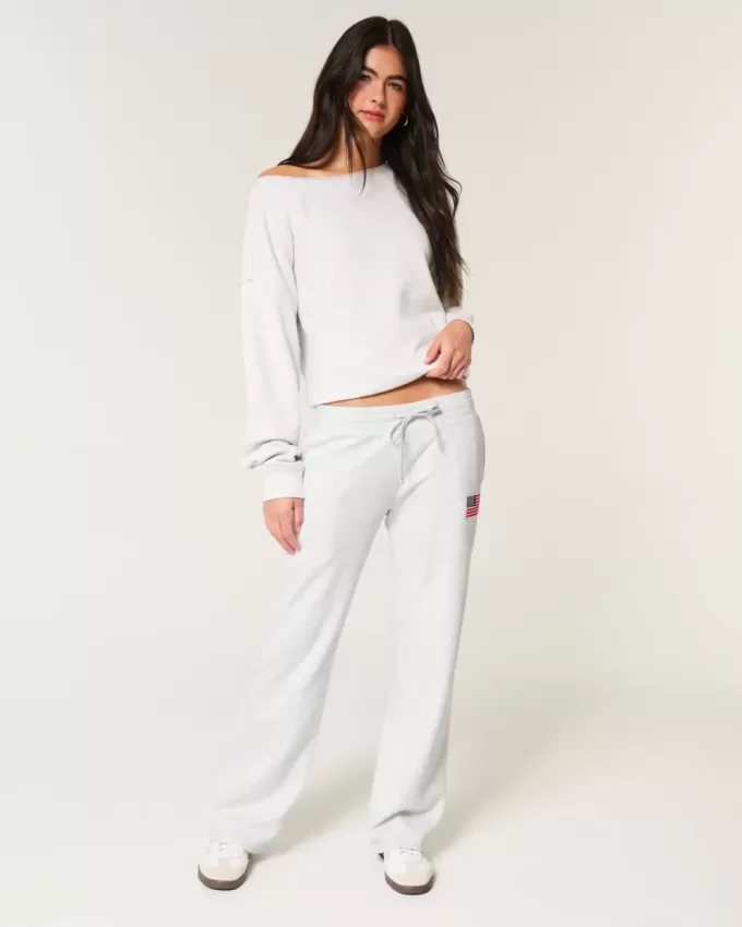 American Flag Graphic Straight Sweatpants American Flag Graphic Straight Sweatpants