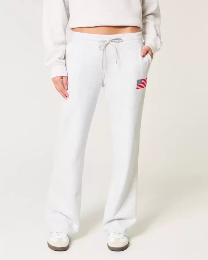 American Flag Graphic Straight Sweatpants American Flag Graphic Straight Sweatpants