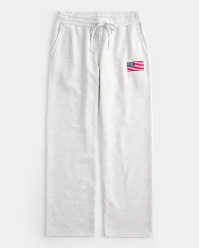 American Flag Graphic Straight Sweatpants American Flag Graphic Straight Sweatpants