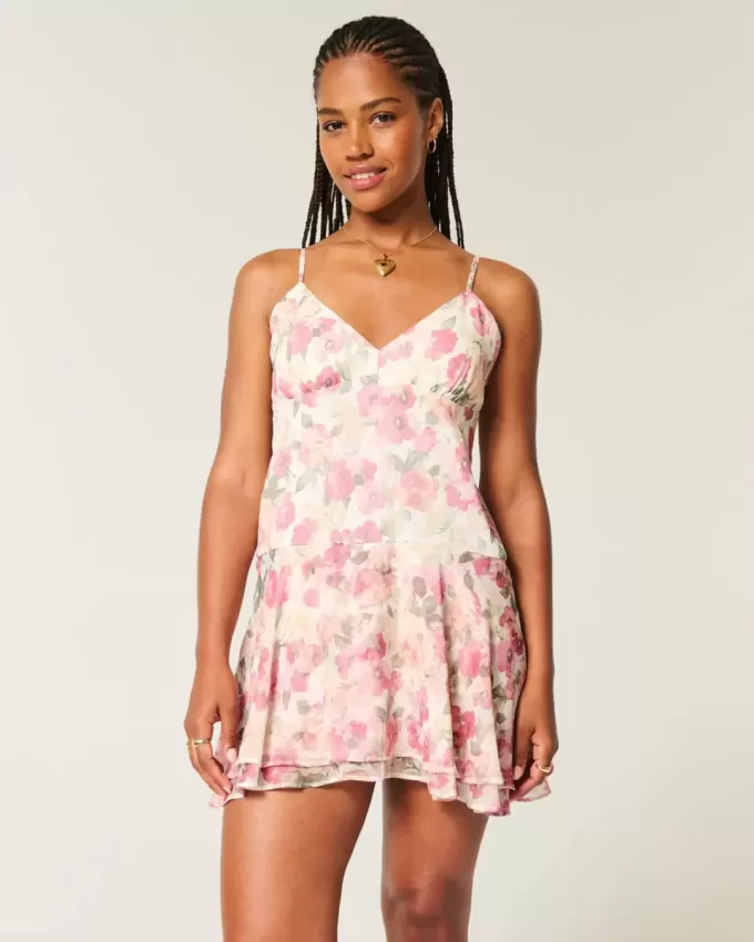 Asymmetrical Hem Mini Dress