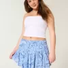 Asymmetrical Hem Tiered Mini Skort