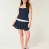 Asymmetrical Hem Tiered Mini Skort
