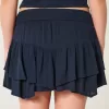 Asymmetrical Hem Tiered Mini Skort