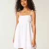 Babydoll Tie-Strap Mini Dress