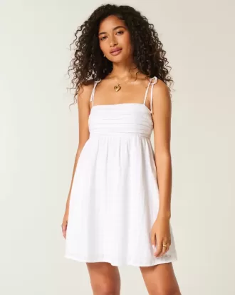 Babydoll Tie-Strap Mini Dress