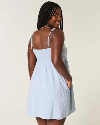 Babydoll Tie-Strap Mini Dress