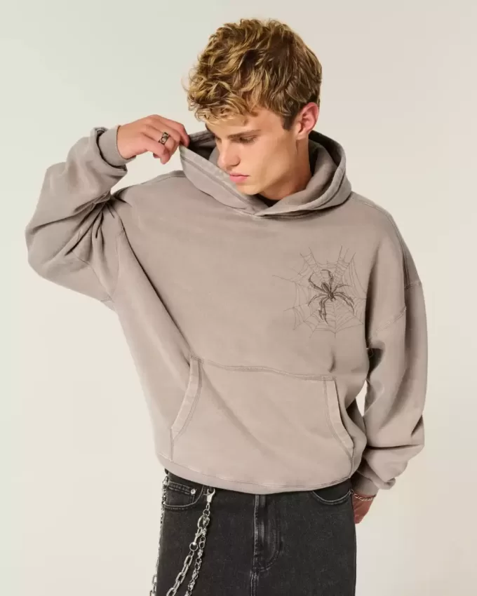 Baggy Cinch Spider Graphic Hoodie