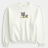Baggy Cinch Tom and Jerry Graphic Crew Sweatshirt
