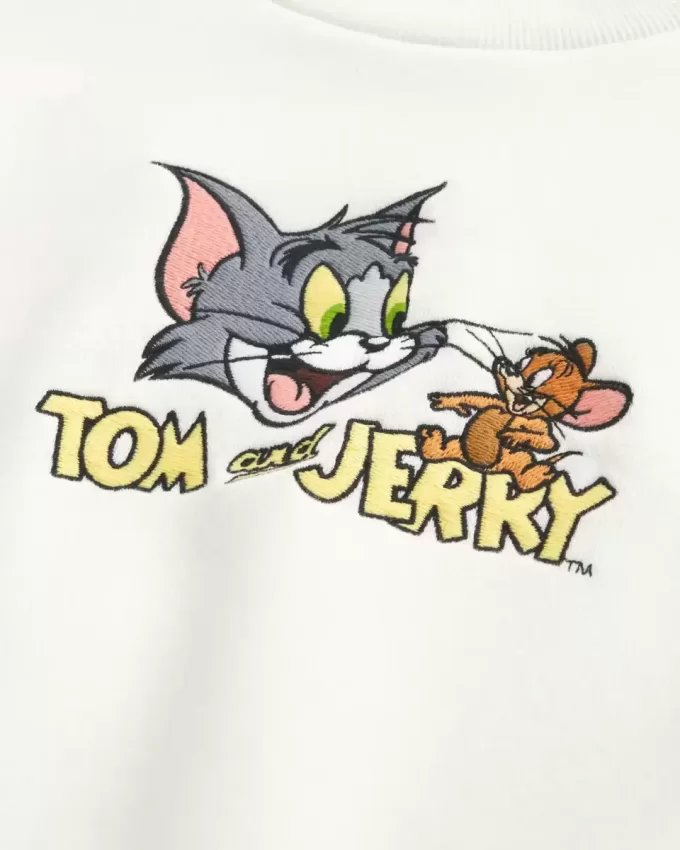 Baggy Cinch Tom and Jerry Graphic Crew Sweatshirt