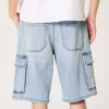 Baggy Denim Cargo Shorts