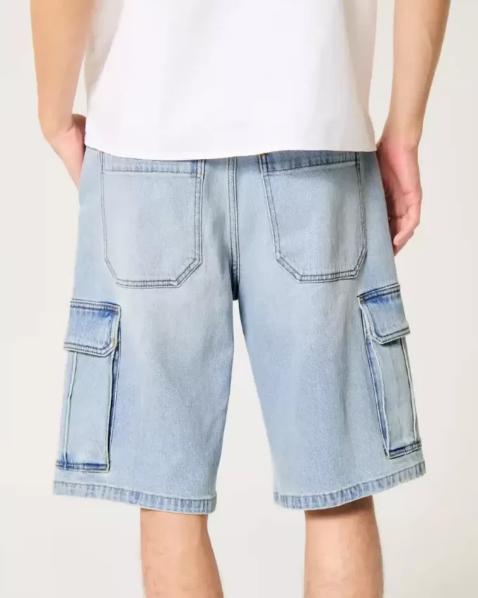 Baggy Denim Cargo Shorts