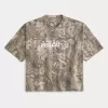 Baggy Heavyweight Crop Dodge Graphic Camo Tee