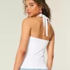 Beaded Graphic Halter Top