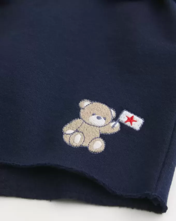 Bear Graphic Mini Fleece Shorts