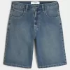 Below-the-Knee Dark Wash Super Baggy Denim Shorts Below-the-Knee Dark Wash Super Baggy Denim Shorts