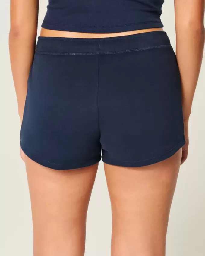 Bow Graphic Fleece Mini Shorts