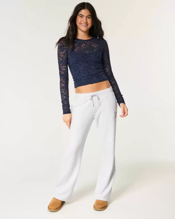 Bow Graphic Straight Sweatpants