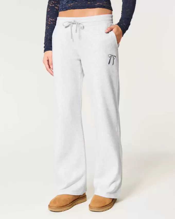 Bow Graphic Straight Sweatpants