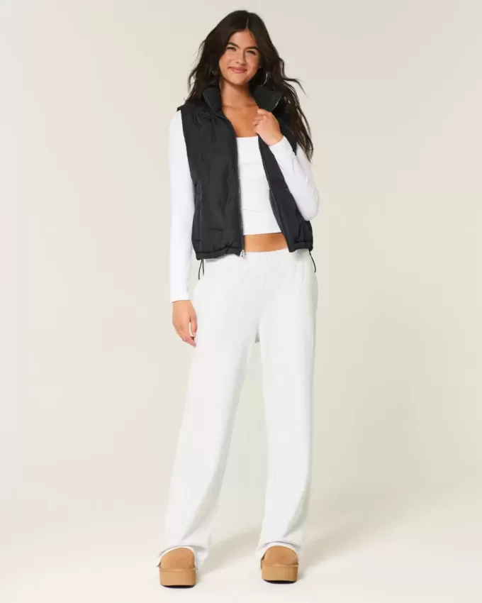 Bow Pattern Puffer Vest