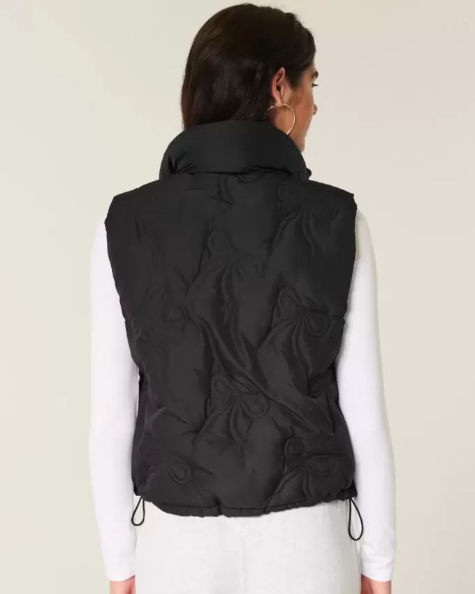 Bow Pattern Puffer Vest