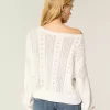 Bow-Sleeve Cable-Knit Sweater