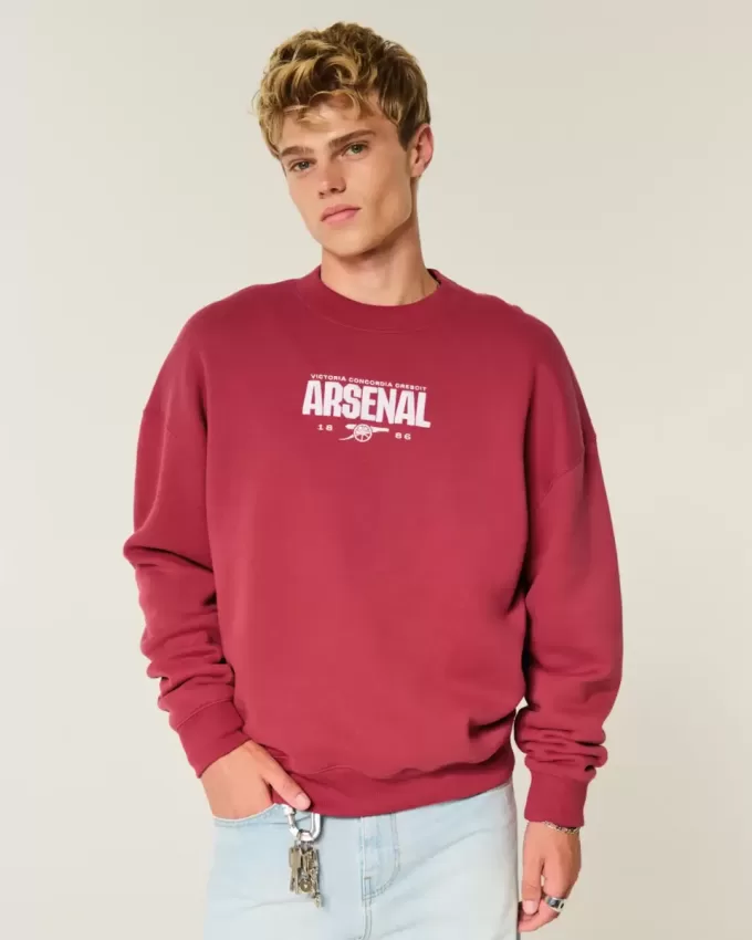 Boxy Arsenal FC Graphic Crew Sweatshirt