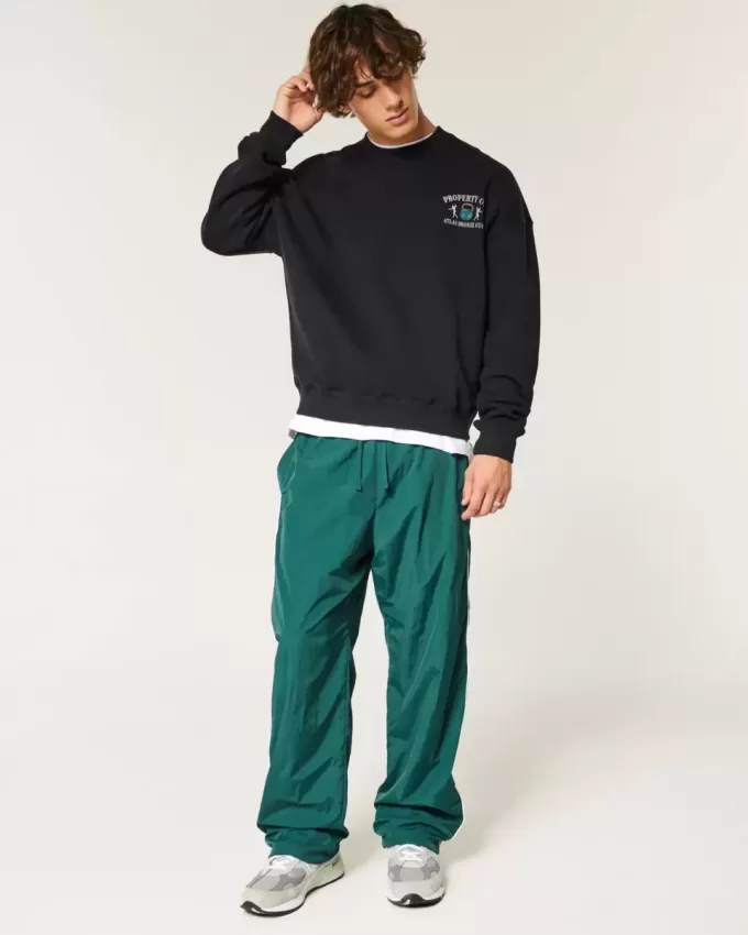 Boxy Atlas Bronze Gym Graphic Crew Sweatshirt