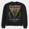 Boxy Atlas Bronze Gym Graphic Crew Sweatshirt