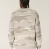 Boxy Camo Crew Sweater