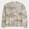 Boxy Camo Crew Sweater