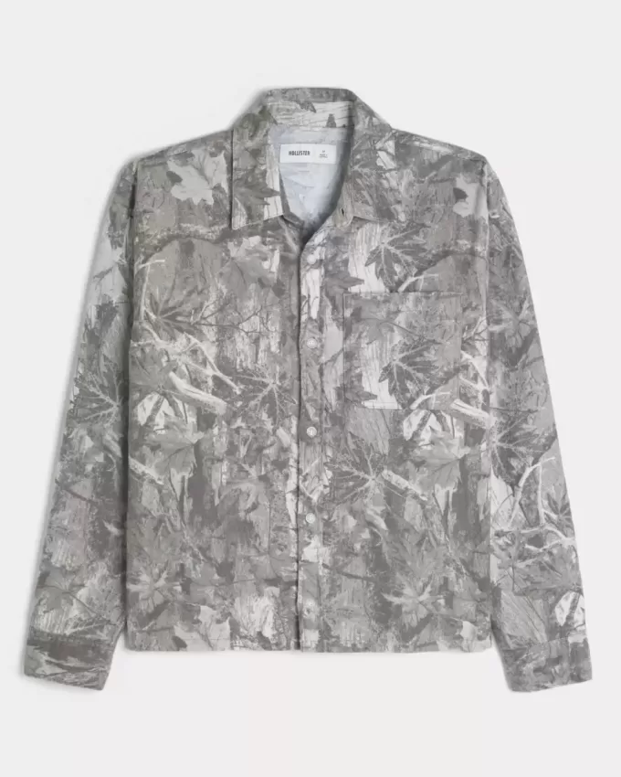 Boxy Camo Flannel Shirt