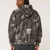 Boxy Camo Zip-Up Hoodie