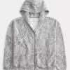 Boxy Camo Zip-Up Hoodie