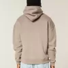 Boxy Contrast Stitch Hoodie