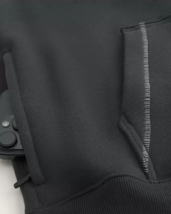 Boxy Contrast Stitch Hoodie