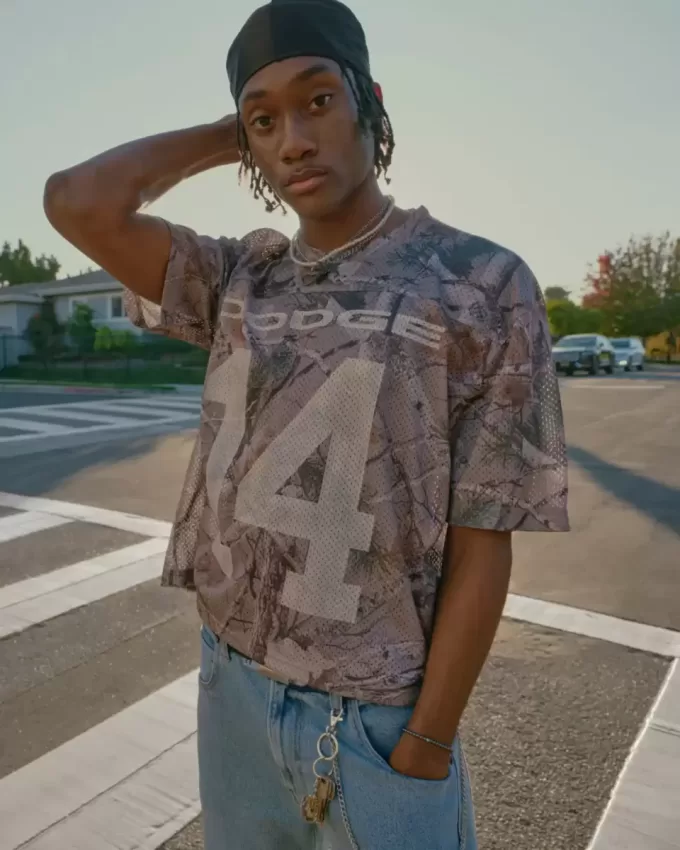 Boxy Crop Camo Dodge Graphic Jersey