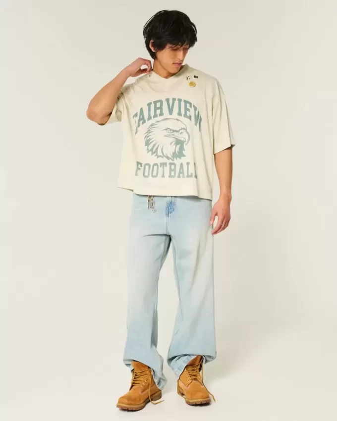 Boxy Crop Fairview Football Graphic Jersey